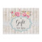 Gift Certificate Shabby Chic Floral Rustic Wood