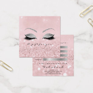 Gift Certificate Silver Glitter Lashes Pink Makeup