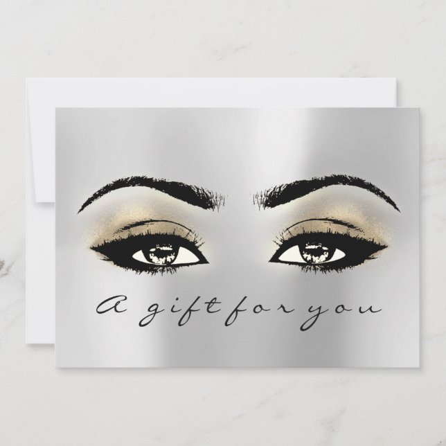 Gift Certificate Silver Gold Lash Beauty Makeup (Front)