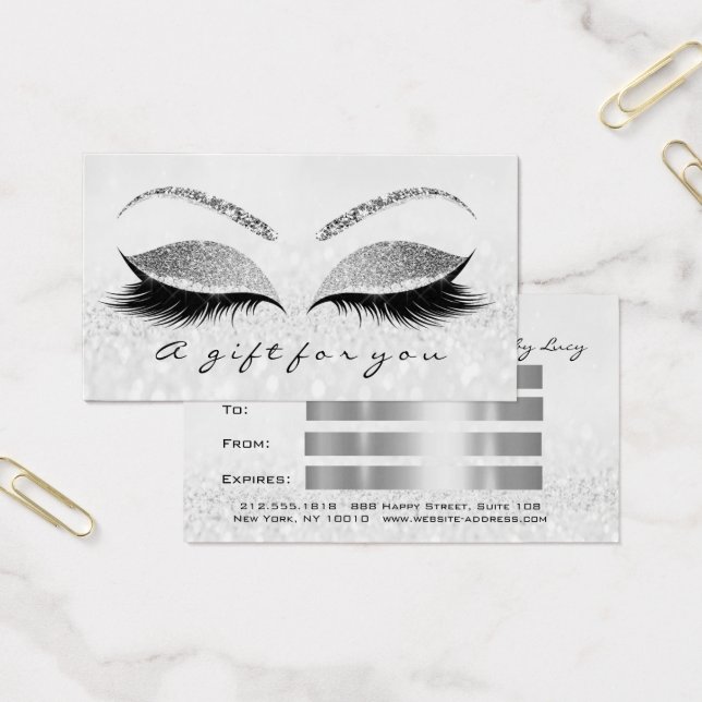 Gift Certificate Silver Grey Lash Extension Makeup (Office)