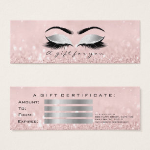 Gift Certificate Small Pink Lashes Makeup Grey