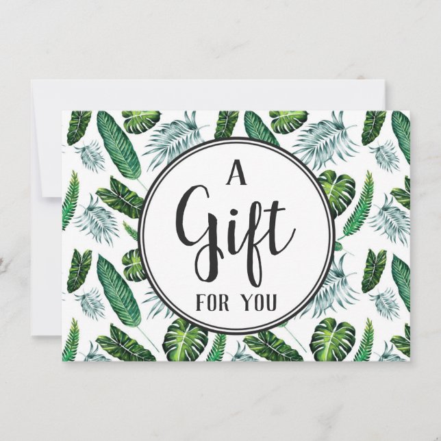 Gift Certificate Tropical Foliage Palm Leaves (Front)