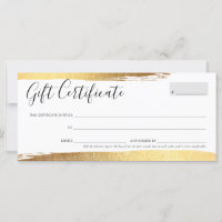 GIFT CERTIFICATE VOUCHER elegant chic gilded gold