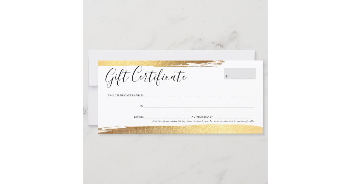 GIFT CERTIFICATE VOUCHER elegant chic gilded gold | Zazzle