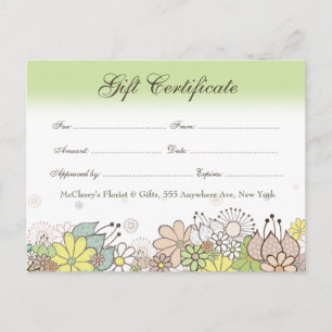 Gift Certificate Voucher Store Business Card