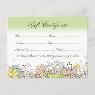 Gift Certificate Voucher Store Business Postcard