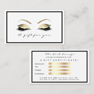 Gift Certificate White Glitter Gold Lashes Makeup