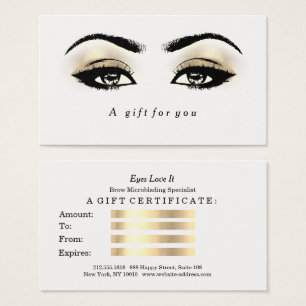 Gift Certificate White Glitter Gold Lashes Makeup1