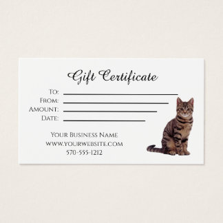 Gift certificate with cat