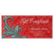 Gift Certificate Xmas Salon Glitter Swirl Red Blue