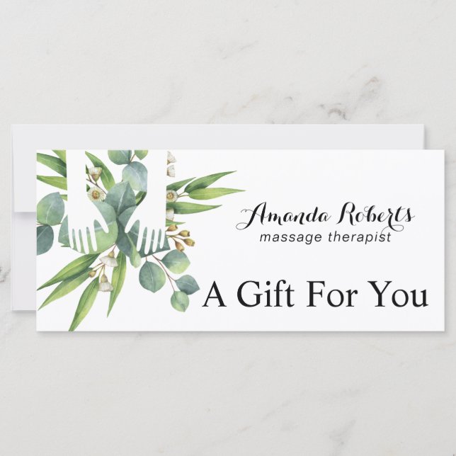 Gift Certificates Botanical Massage Therapy Spa (Front)