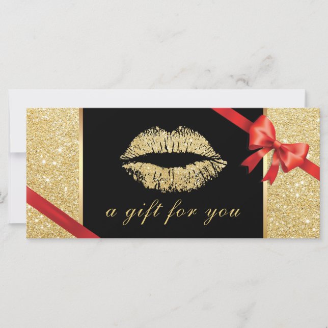 Gift Certificates | Gold Glitter Lips Beauty Salon (Front)