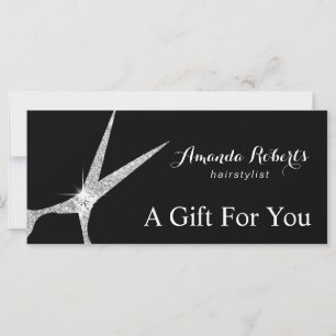 Gift Certificates Modern Silver Scissor Hair Salon