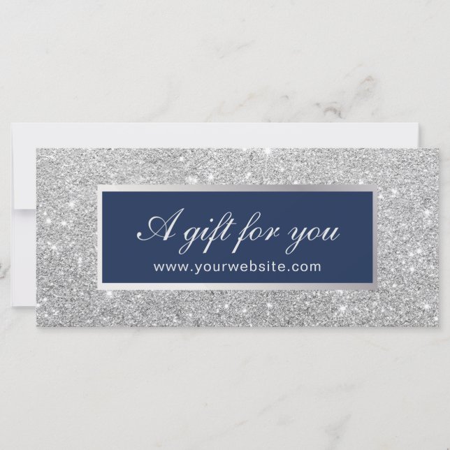 Gift Certificates | Navy Blue & Silver Glitter (Front)