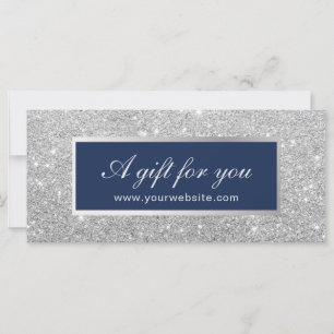 Gift Certificates   Navy Blue & Silver Glitter