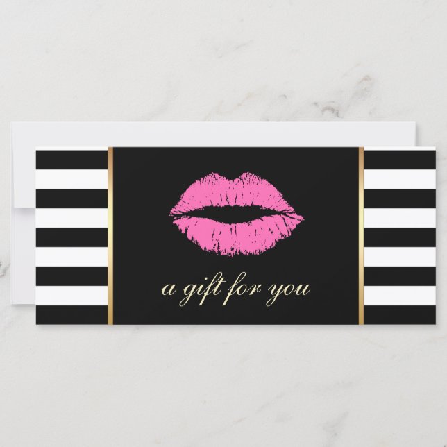 Gift Certificates | Pink Lips Modern Stripes Salon (Front)