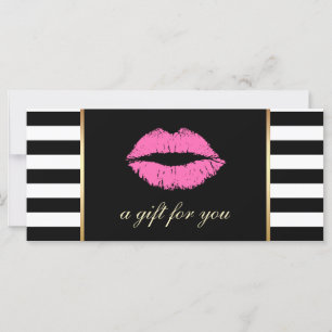 Gift Certificates   Pink Lips Modern Stripes Salon