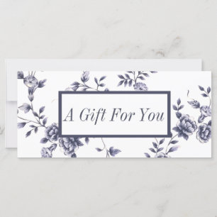 Gift Certificates Vintage Blue Floral Beauty Salon