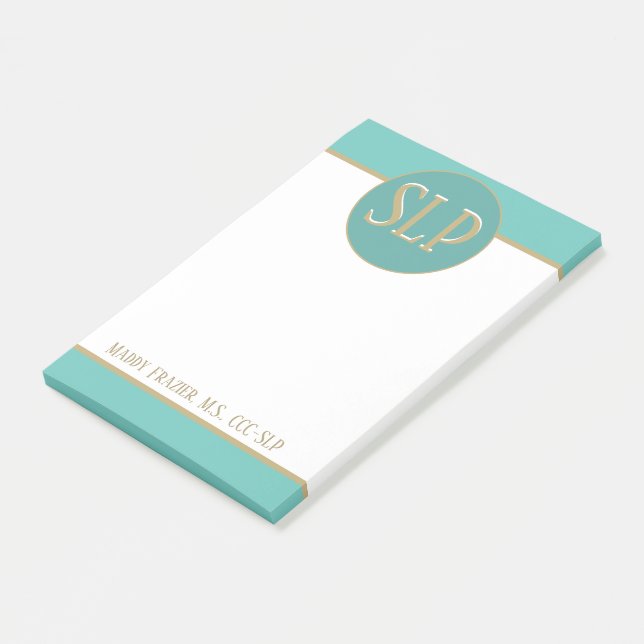 Gift! Customised Speech Pathologist post it notes (Angled)