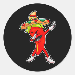 Gift Cute Chilli Dabbing Pepper Mexican Hot Jalape Classic Round Sticker