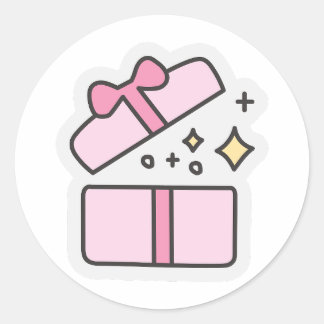 Gift Doodle Circle Laptop  Classic Round Sticker