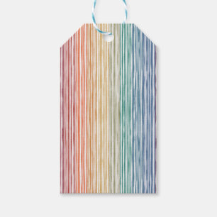 Gift Enclosures Watercolor Rainbow Stripe Gift Tags