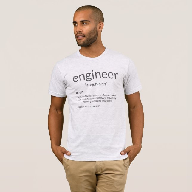 Gift Engineer College Major Engineer Definition T-Shirt (Front Full)