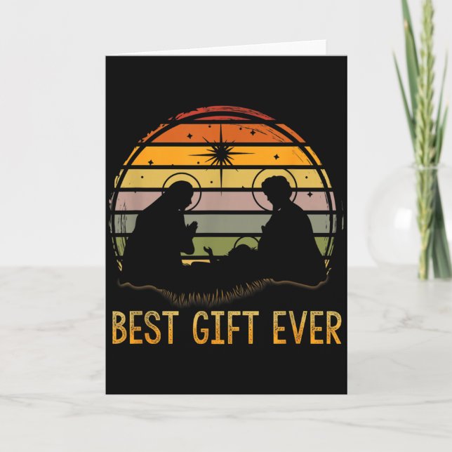 -gift Ever Christmas Cool Jesus Nativity Scene Chr Card (Front)