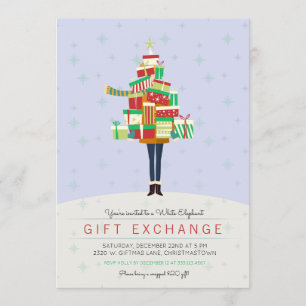 Gift Exchange White Elephant Party Invitation