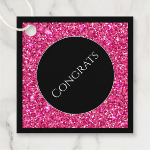 Gift-FavorTag -Faux Glitter Congrats Favour Tags