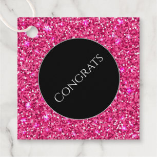 Gift-FavorTag -Faux Glitter Congrats Favour Tags