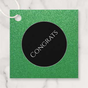 Gift-FavorTag -Faux Glitter Congrats Favour Tags