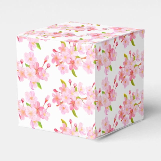 Gift/Favour Box-Pink Blossoms Favour Box (Front Side)