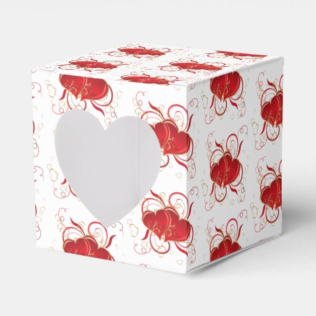 Gift/Favour Box-Valentine Hearts Favour Box (Front Side)