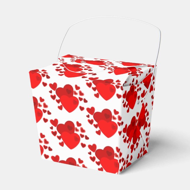 Gift/Favour Box-Valentine Hearts Favour Box (Front Side)