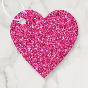 Gift-Favour Tags Faux Glitter Pink