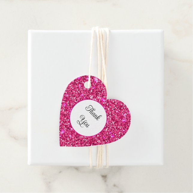 Gift-Favour Tags Faux Glitter Pink  (In Situ)