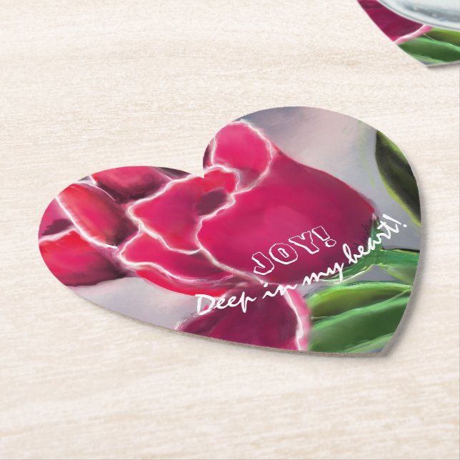  Gift Floral Design, Personalise Typography  Paper Coaster (Angled)