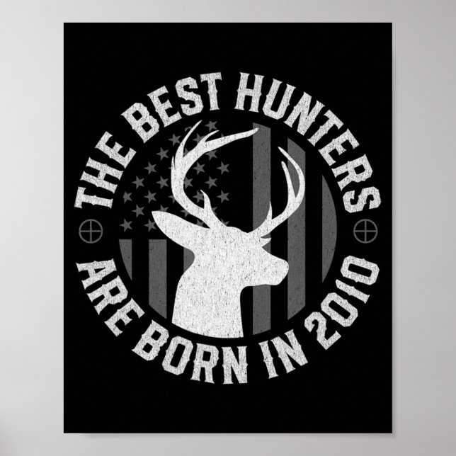 Gift for 10 Year Old Deer Hunter 2010 12th Birthda Poster (Front)