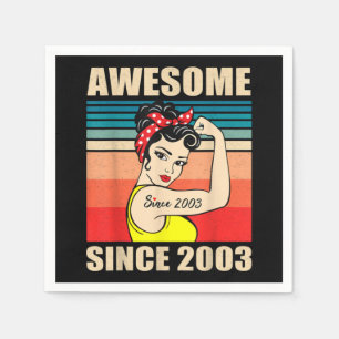 Gift for 18 Years Old Women Vintage 18th Birthday Napkin