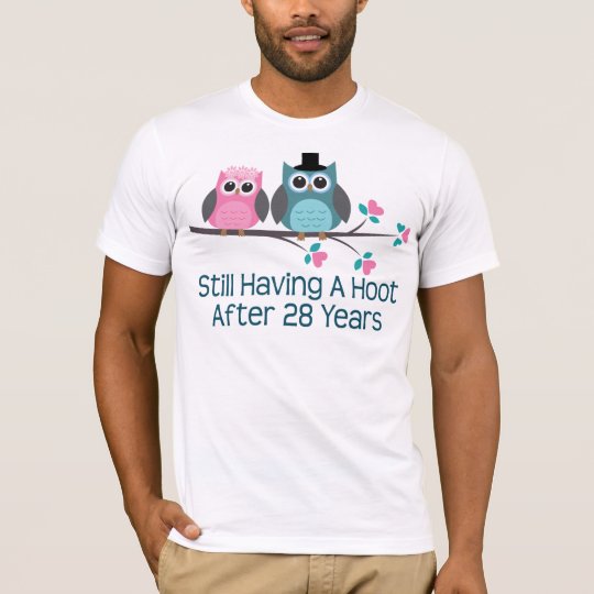 Gift For 28th Wedding Anniversary Hoot T-Shirt