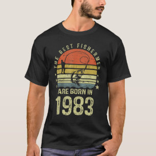 Gift For 40 Year Old Fishing Fisherman 1983 40th B T-Shirt
