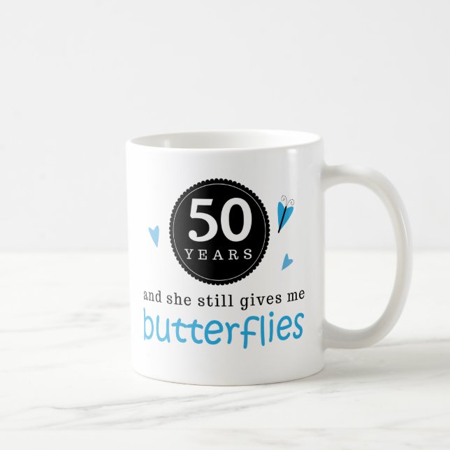 Gift For 50th Wedding Anniversary Butterfly Coffee Mug (Right)