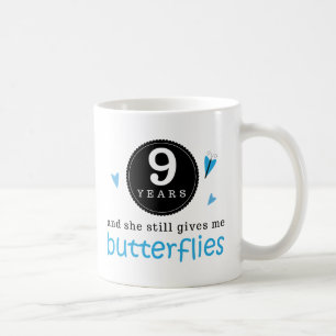 Gift For 9th Wedding Anniversary Butterfly Coffee Mug