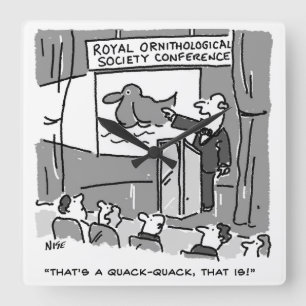 Gift for a Bird Watcher or Birder. Funny Square Wall Clock