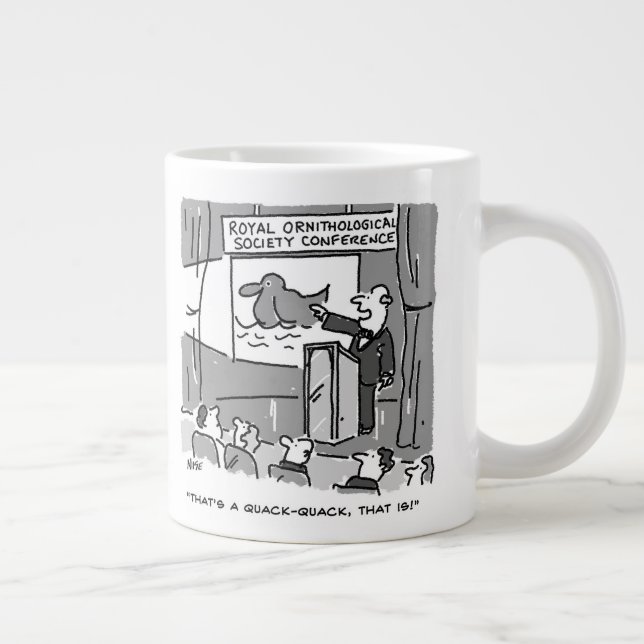 Gift for a Birdwatcher or Birder. Funny Large Coffee Mug (Right)