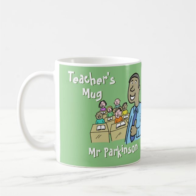 Gift for a Black Male Teacher. Teacher Gift Coffee Mug (Left)