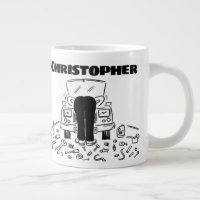 Gift for a Car Mechanic with Name Giant Coffee Mug