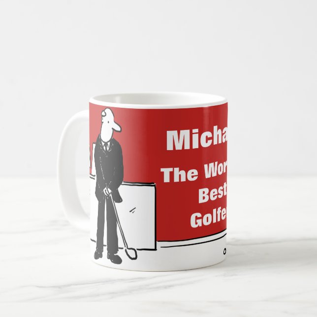 Gift for a Golfer - The Word's Best Golfer Coffee Mug (Front Left)