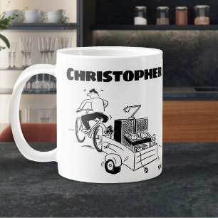 Gift for a Mobile Disc Jockey with Name Large Coffee Mug